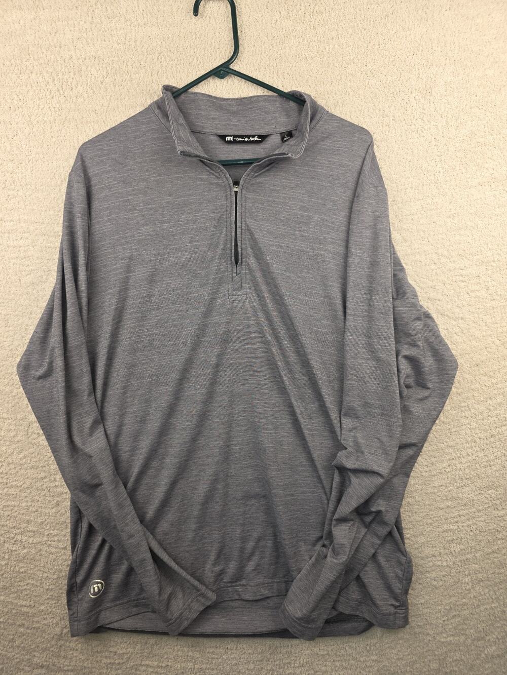 Travis Mathew Men's Heathered Gray 1/4 Zip Pullover Sweatshirt Size Large